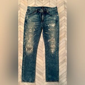 A gold e distressed boyfriend straight leg Jeans size 27
